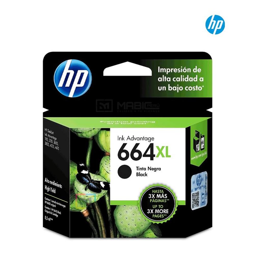Cartucho de Tinta HP 664XL Negro F6V31AL Original
