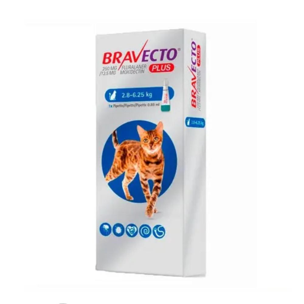 Antipulgas Para Gatos Pipeta Bravecto Plus 2.8-6.25 Kg
