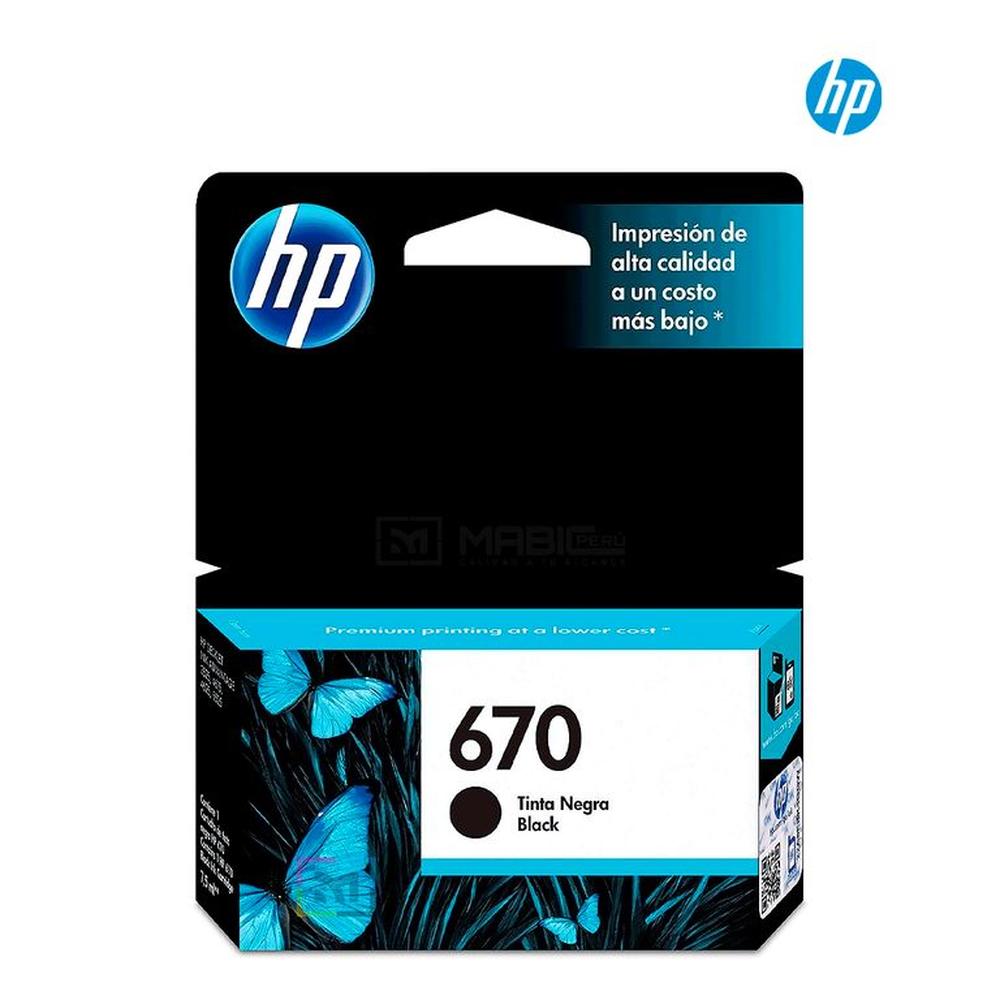 Cartucho de Tinta HP 670 Negro CZ113AL Original