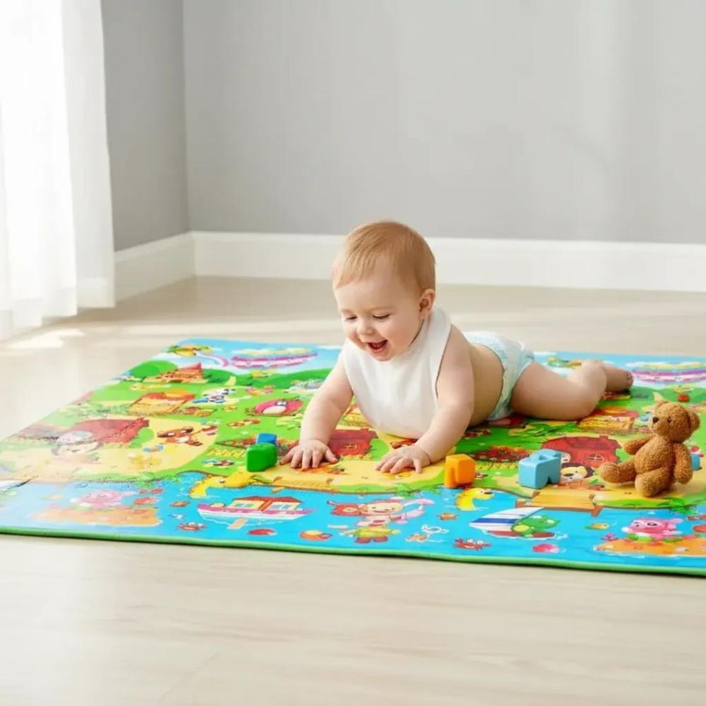 PISO ALFOMBRA TAPETE REVERSIBLE ANTIGOLPE DE NIÑO BEBE