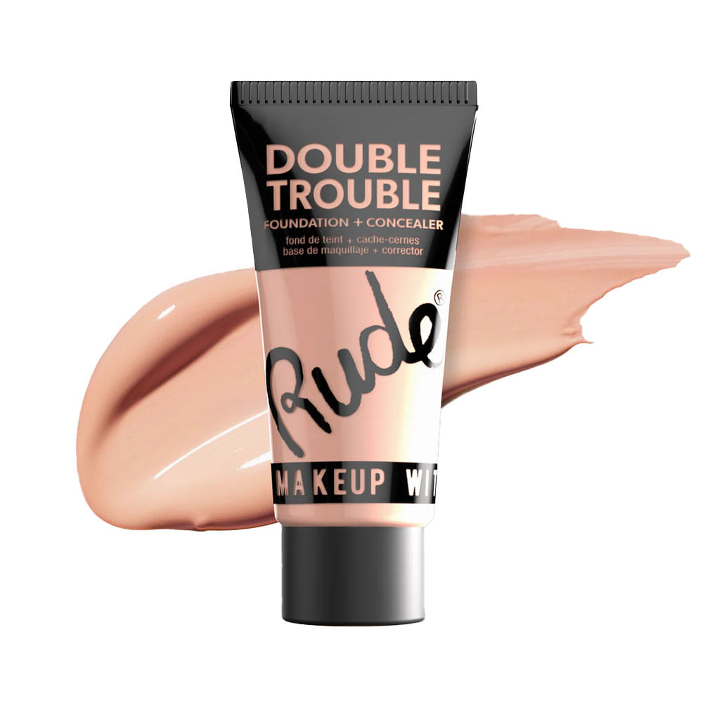 Base Líquida 2 en 1 Rude Double Trouble Foundation + Concealer 09 Warm Natural