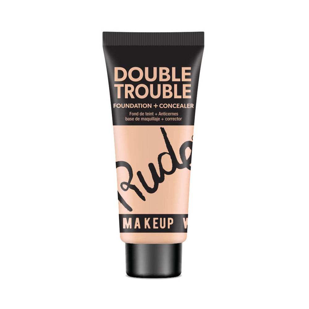 Base Líquida 2 en 1 Rude Double Trouble Foundation + Concealer 03 Ivory