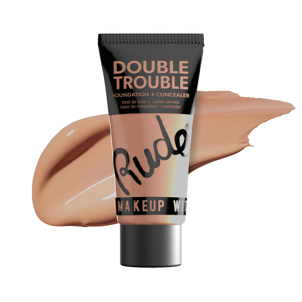 Base Líquida 2 en 1 Rude Double Trouble Foundation + Concealer 16 Cocoa