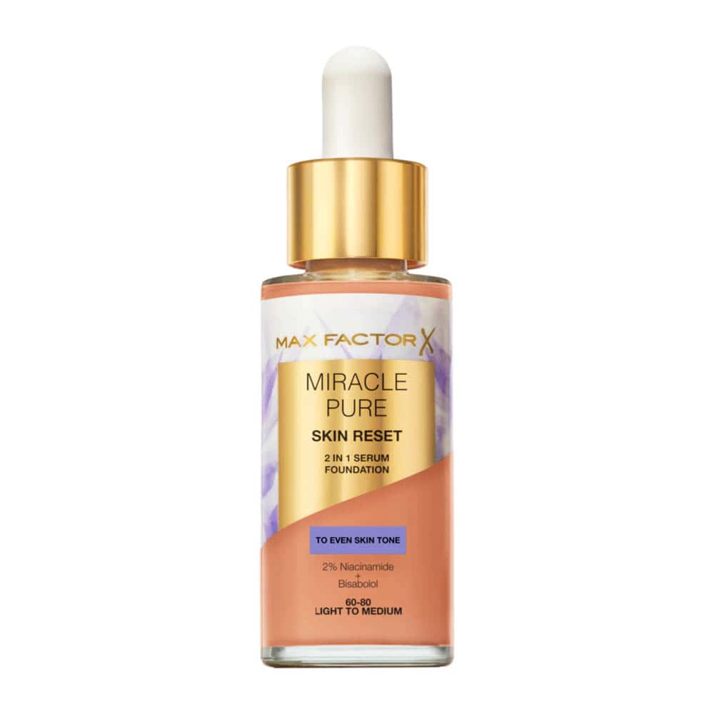 Base Líquida Max Factor Miracle Pure Skin Reset 2 en 1 Serum Foundation 60-80 Light to Medium