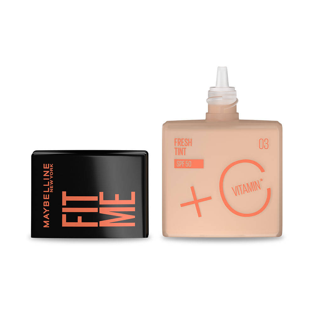 Base Maybelline Fit Me Fresh Tint con protector solar FPS 50 Tono 03
