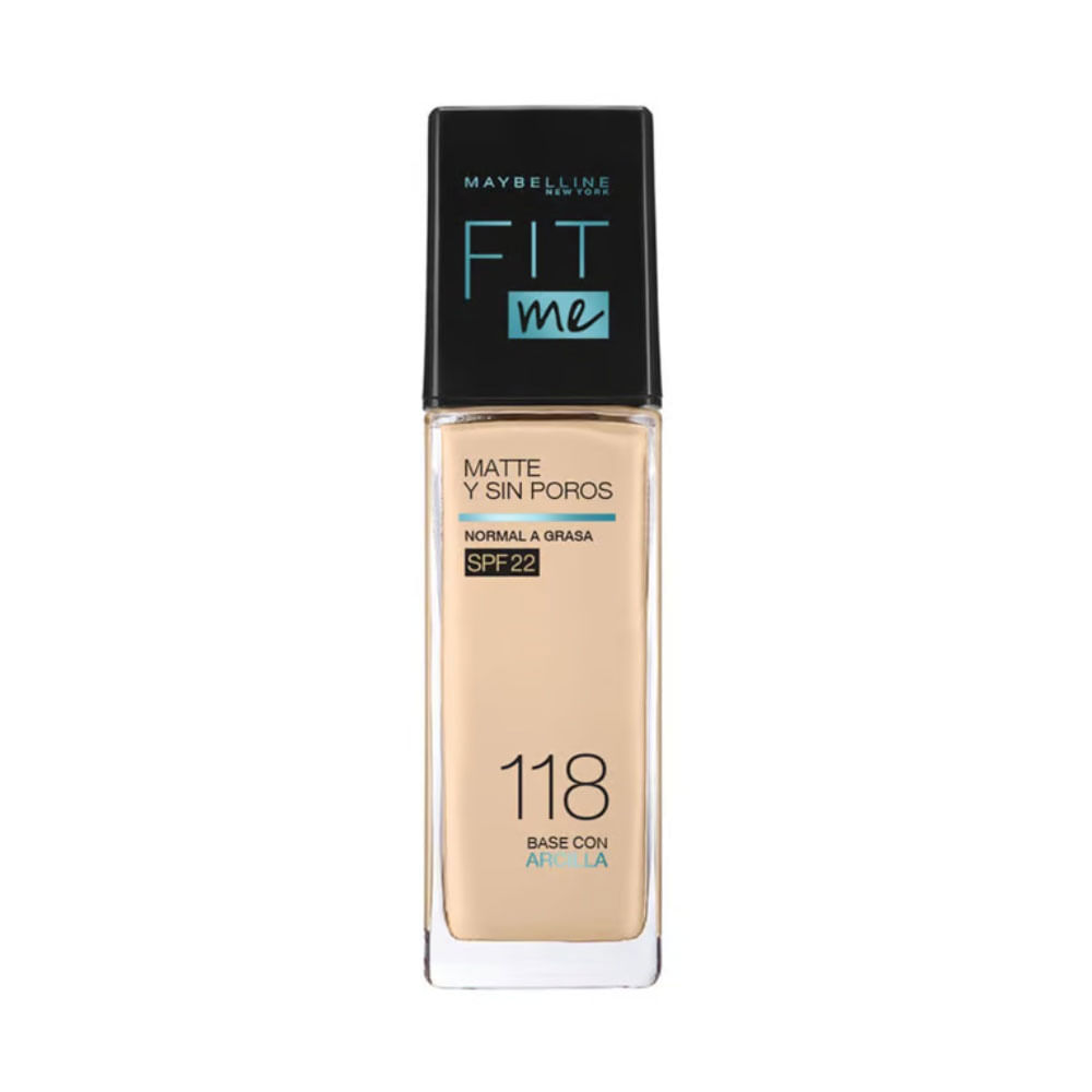 Base Líquida Maybelline Fit Me Matte + Poreless 118 Light Beige