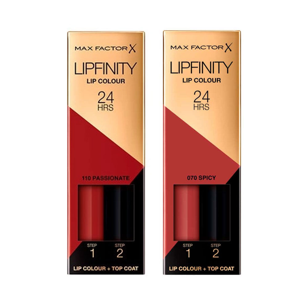 Pack Labial Max Factor Lipfinity Passionate + Spicy