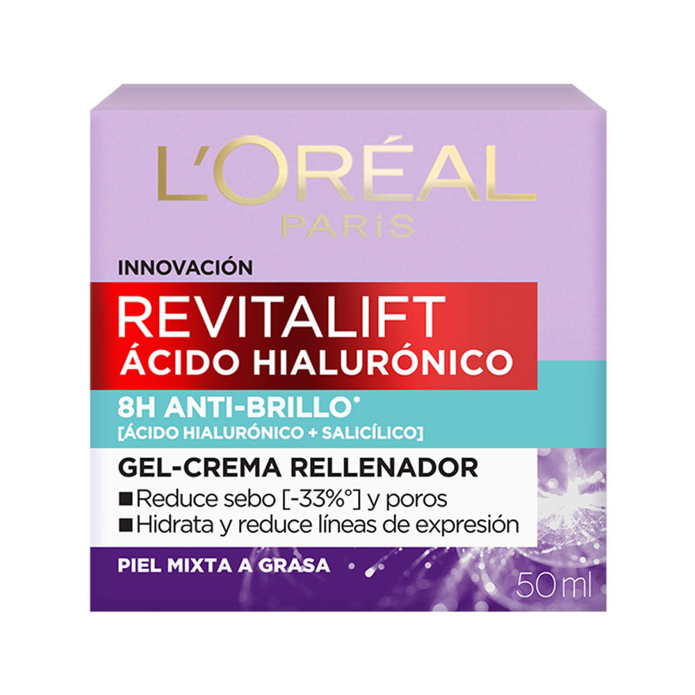 Crema facial día L’Oréal Paris Revitalift gel ácido hialurónico 50 ml