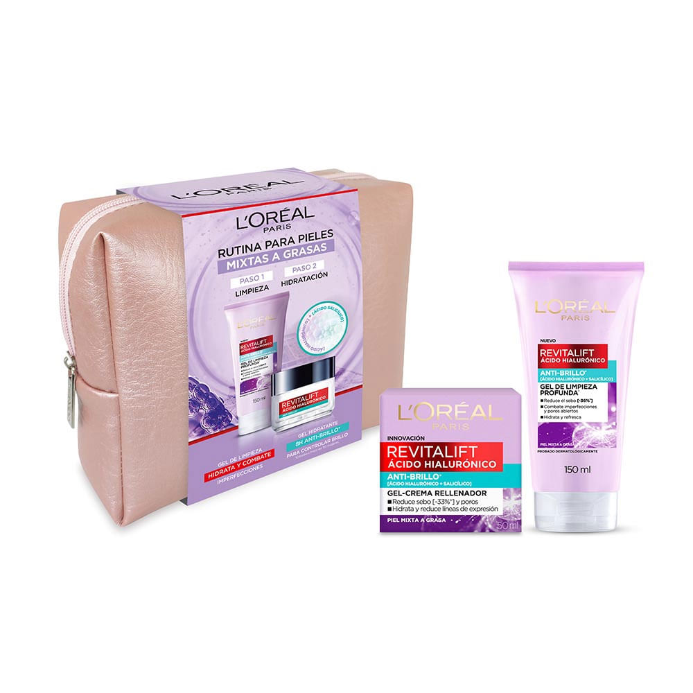 Pack L'Oréal Paris Revitalift Ácido Hialurónico: Crema Gel + Gel Limpiador