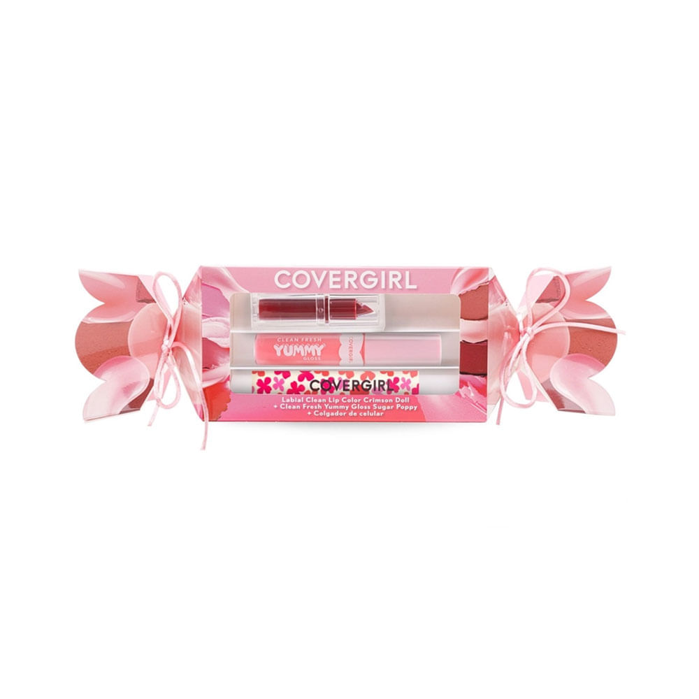 Pack Labial Covergirl Clean Lip Color Crimson Doll + Yummy Gloss Sugar Poppy