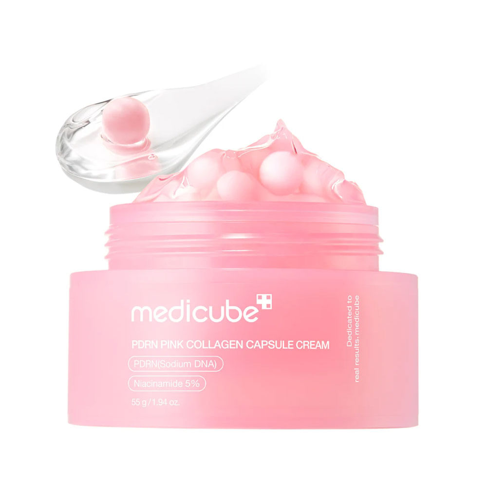 Crema Medicube PDRN Pink Collagen Capsule Cream Firmeza y Brillo 55 G