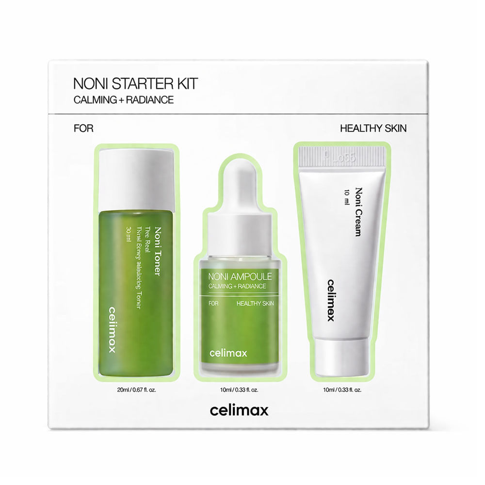 Kit Skincare Celimax The Real Noni Starter Kit: Toner 20 ml + Ampoule 10 ml + Crema 10 ml