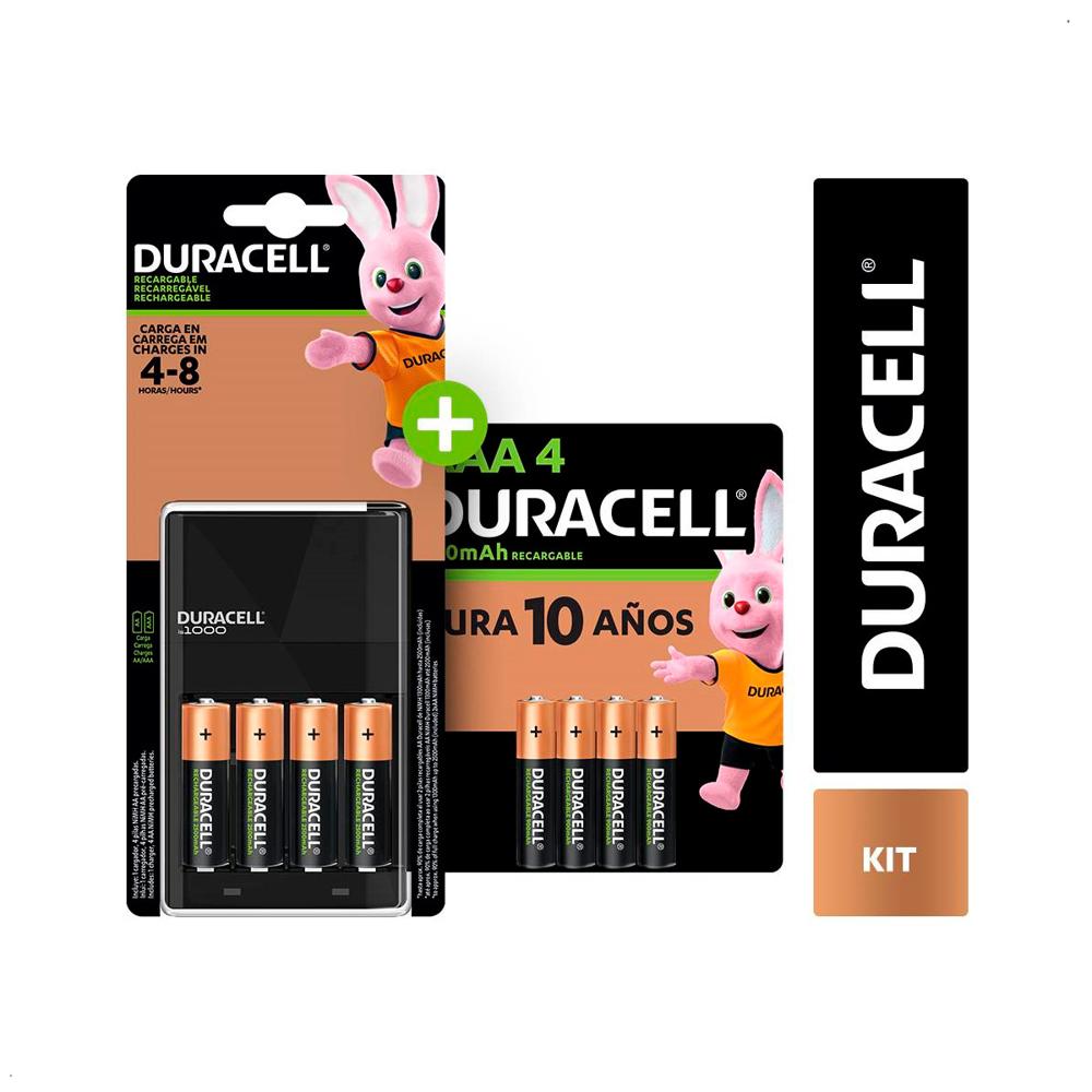 Cargador mas 4 Pilas Aa mas 4 Pilas Aaa Recargables Duracell