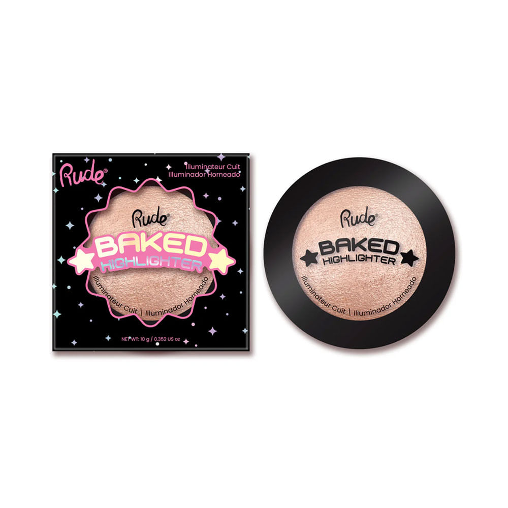 Iluminador compacto Rude Baked Highlighter Shimmer 933 One in a millon
