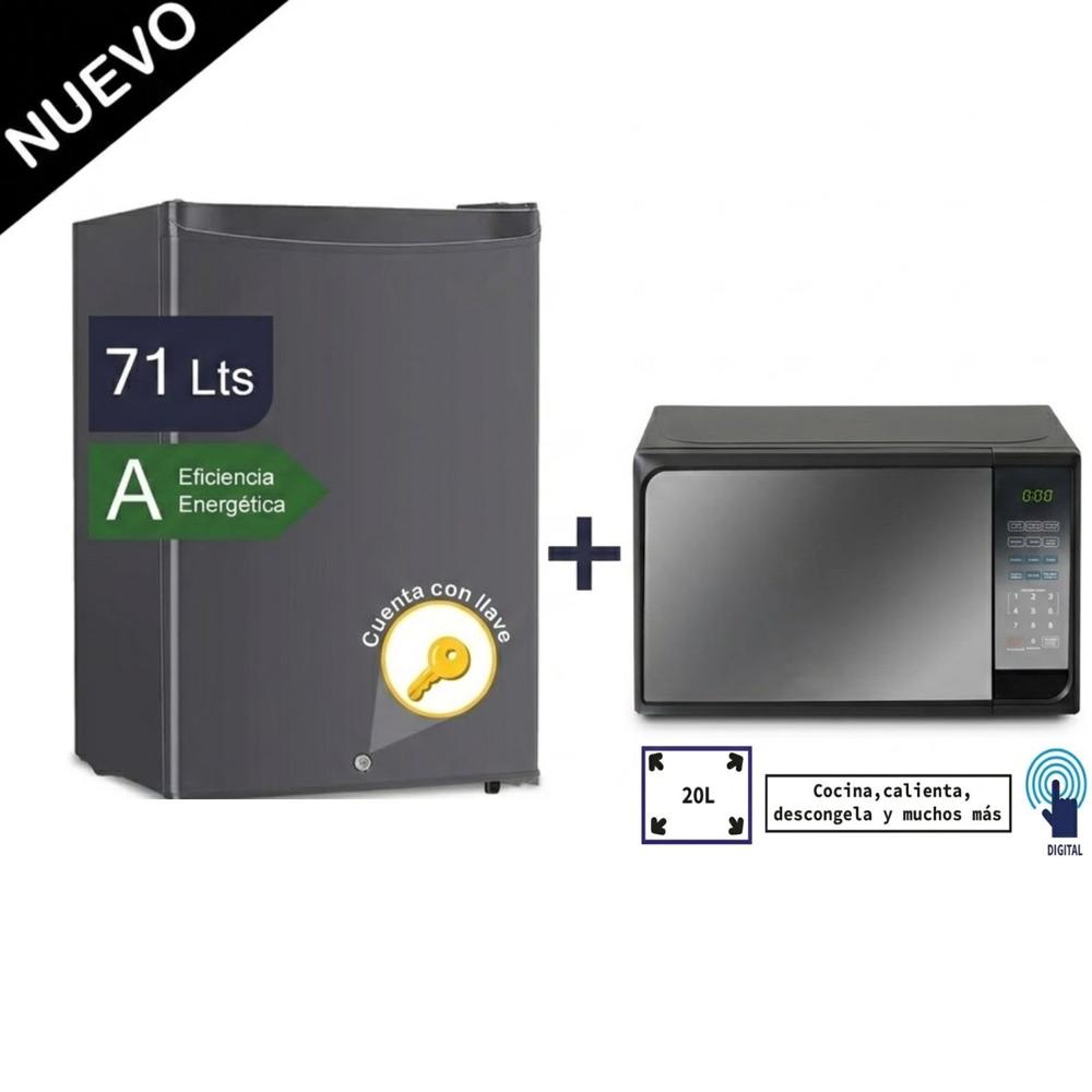 Combo Frigobar RM-75x frost 71L - Horno microondas HMM-20N 20 lL