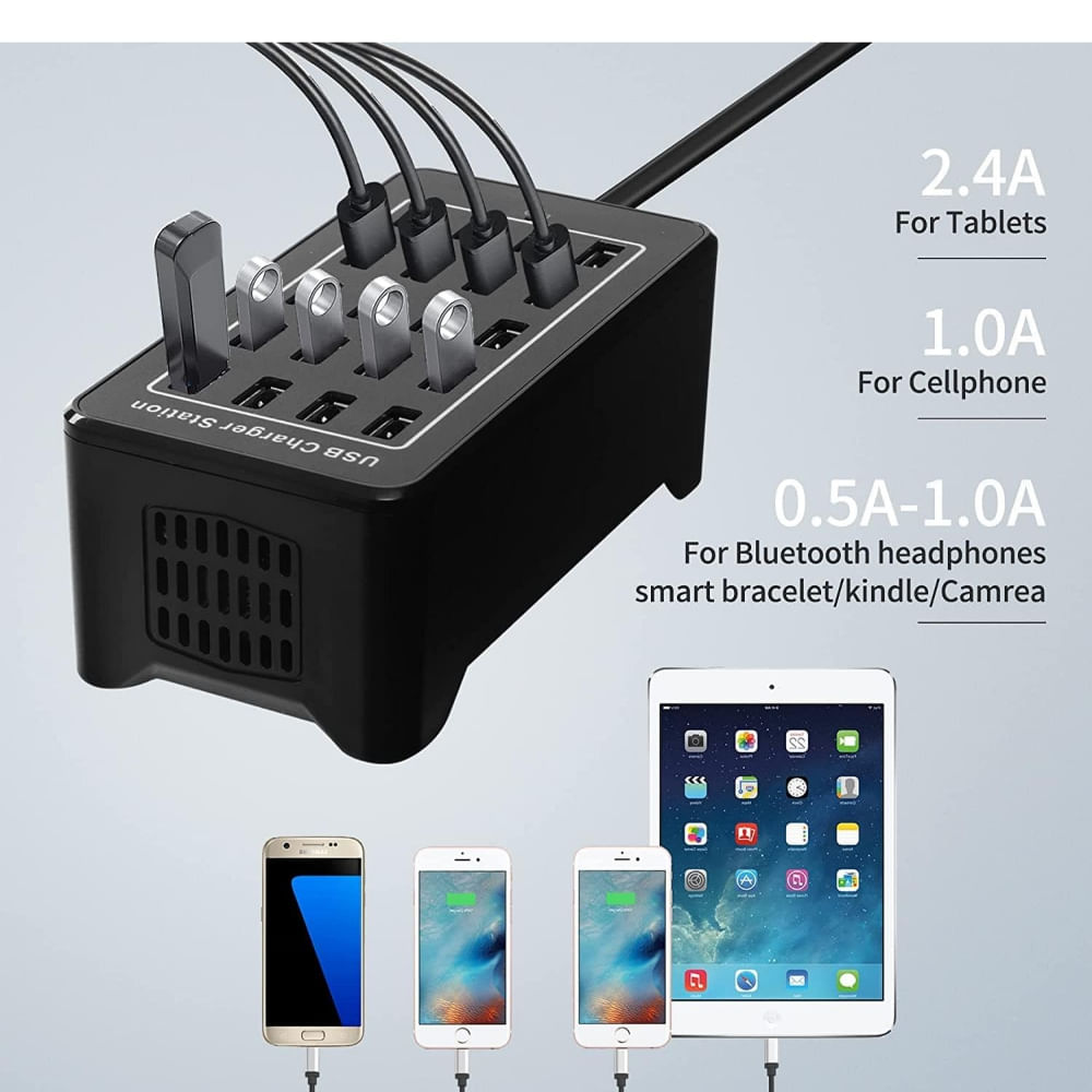 Cargador Multipuertos 15 puertos USB 100Watts 2.5A