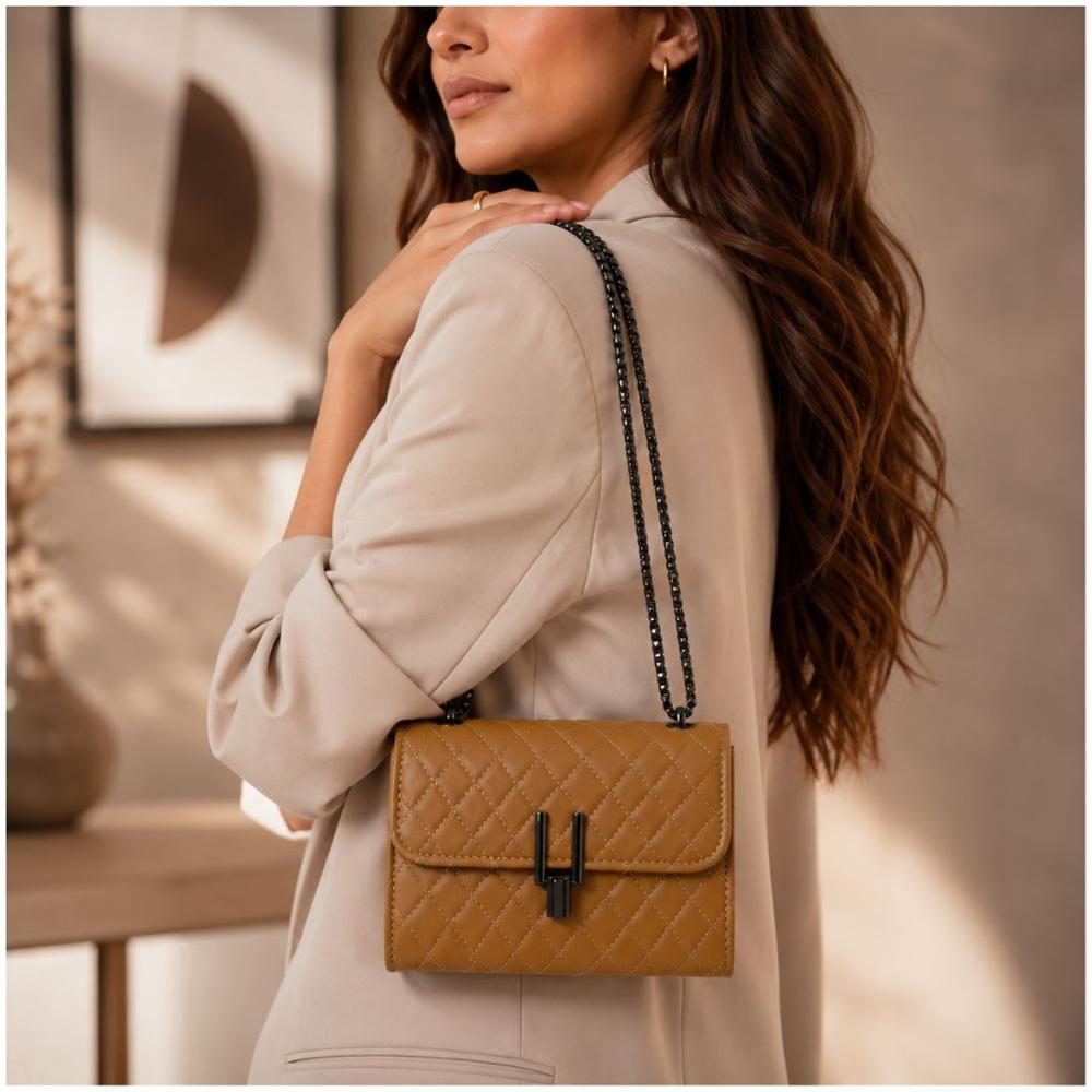 Cartera de Mano con Correa Diseño Premium Marrón