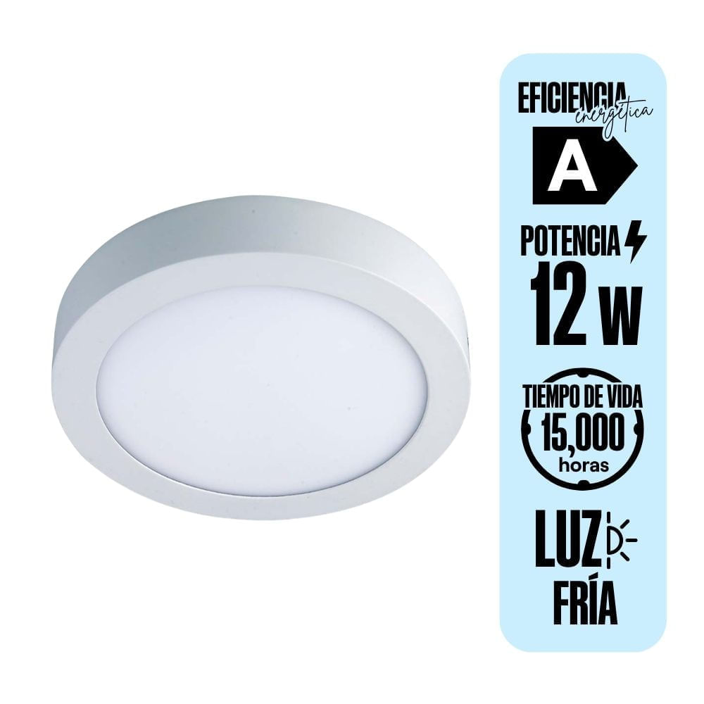 Downlight adosable Orange Redondo 12W Luz Fría