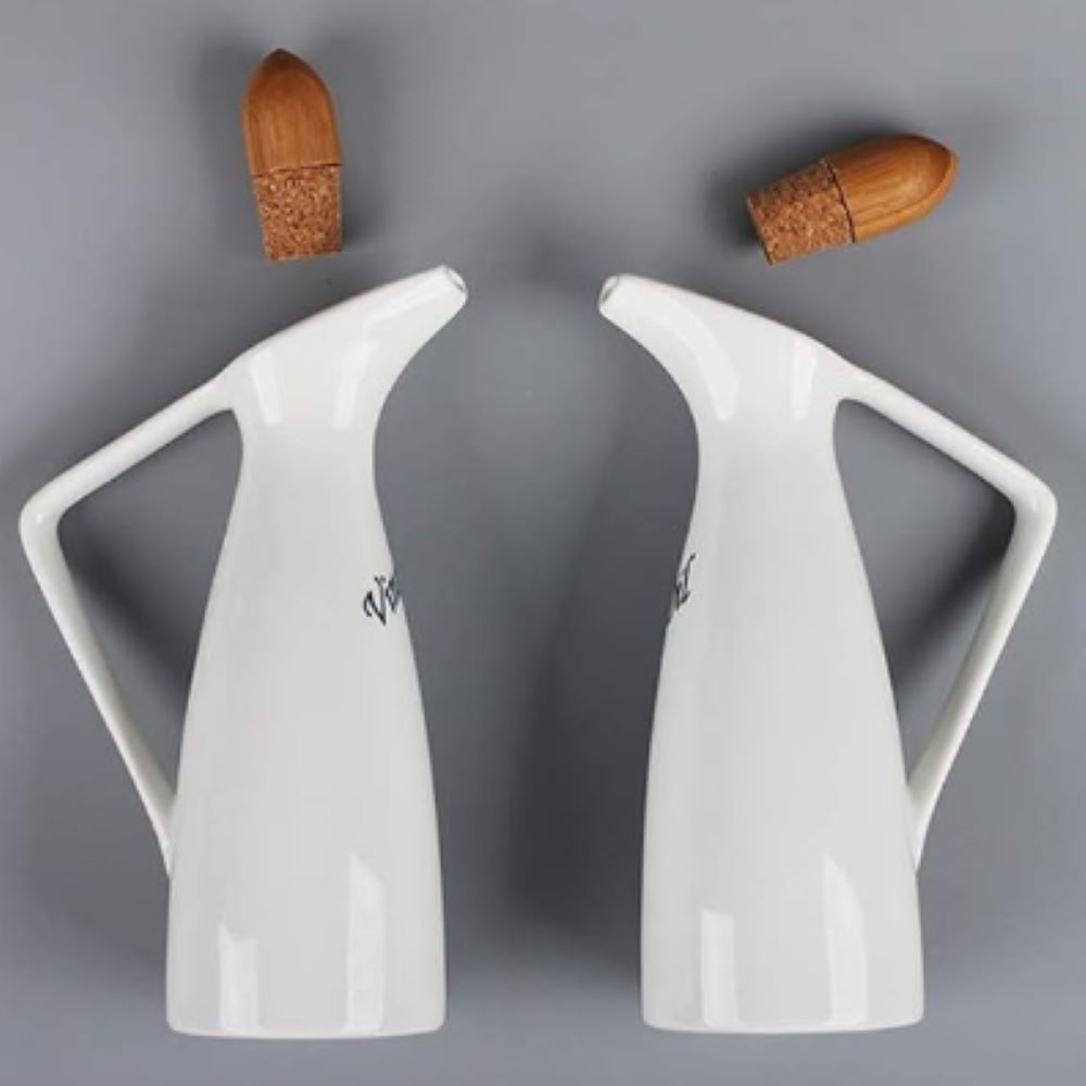 Pack x 2 Botellas de Ceramica para Aceite y Vinagre Estilo Japones