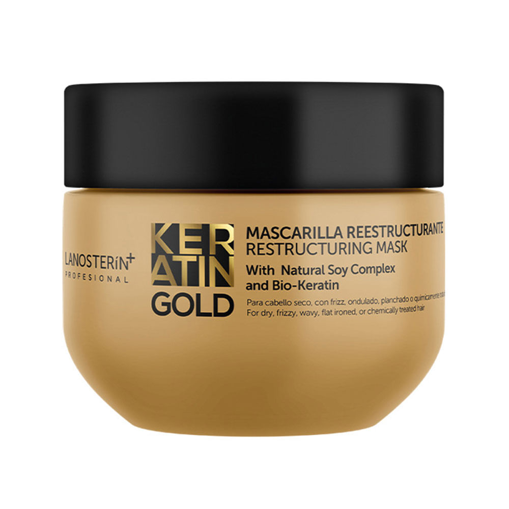 Mascarilla capilar Lanosterin Keratin Gold reestructurante 300 g