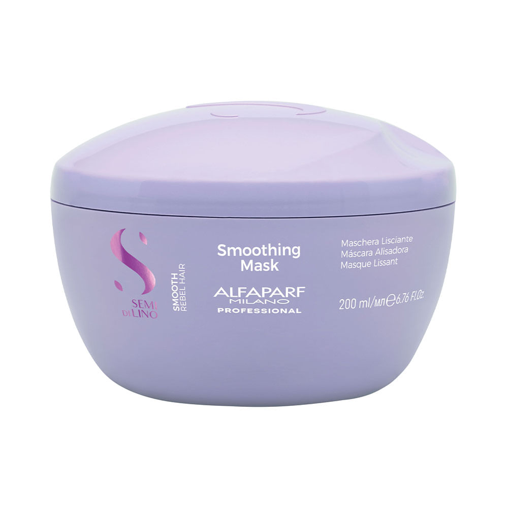 Mascarilla Alfaparf Semi Di Lino Smoothing Mask para cabellos rebeldes y con frizz 200 ml
