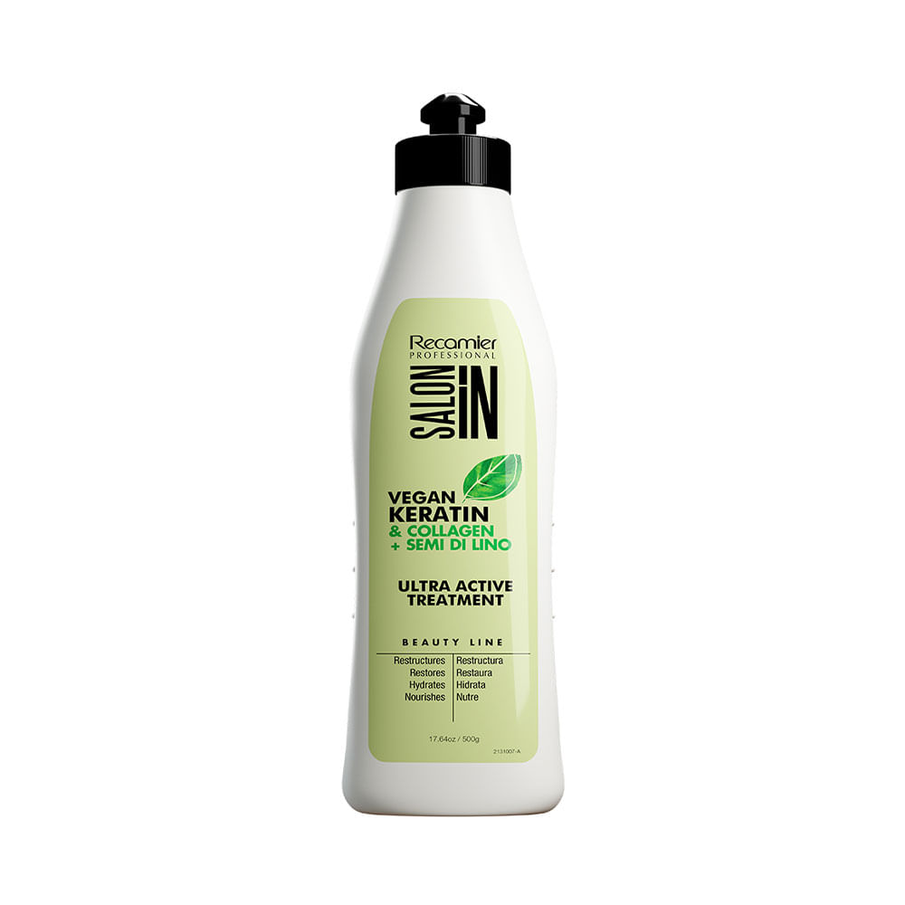 Tratamiento capilar Salon In Ultra Active Vegan Keratin & Collagen + Semi Di Lino 500 ml