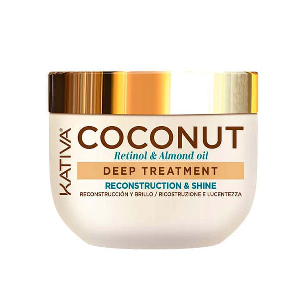 Mascarilla Capilar Kativa Coconut Tratamiento Profundo Reconstrución y Brillo 300 ml