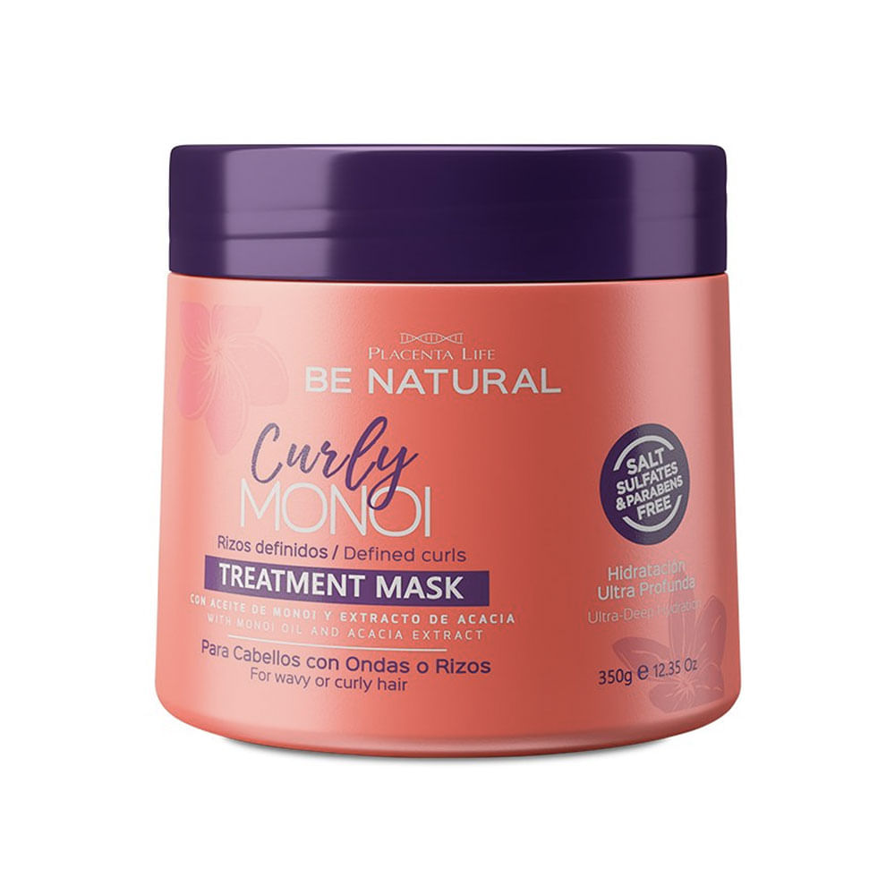 Mascarilla Be Natural Curly Monoi para cabello con rizos 350 g