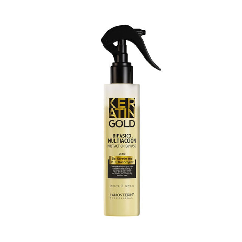 Acondicionador bifásico capilar Lanosterin Keratin Gold multiacción 200 ml