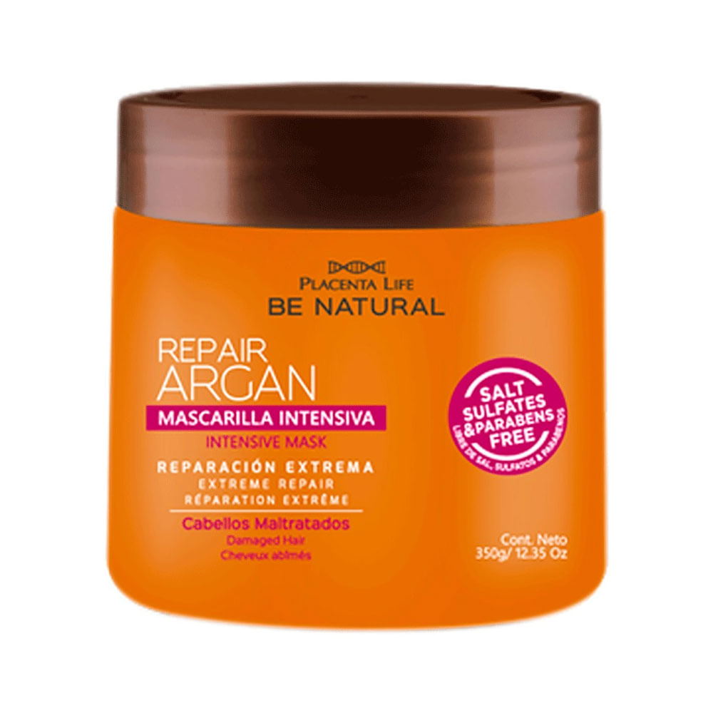 Mascarilla capilar Be Natural Repair Argán reparación para cabello dañado 350 g