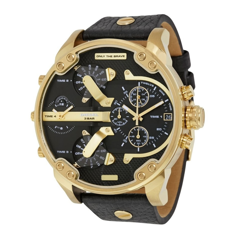 Reloj Diesel Dz7371 Mr. Daddy Black and Gold Genuino
