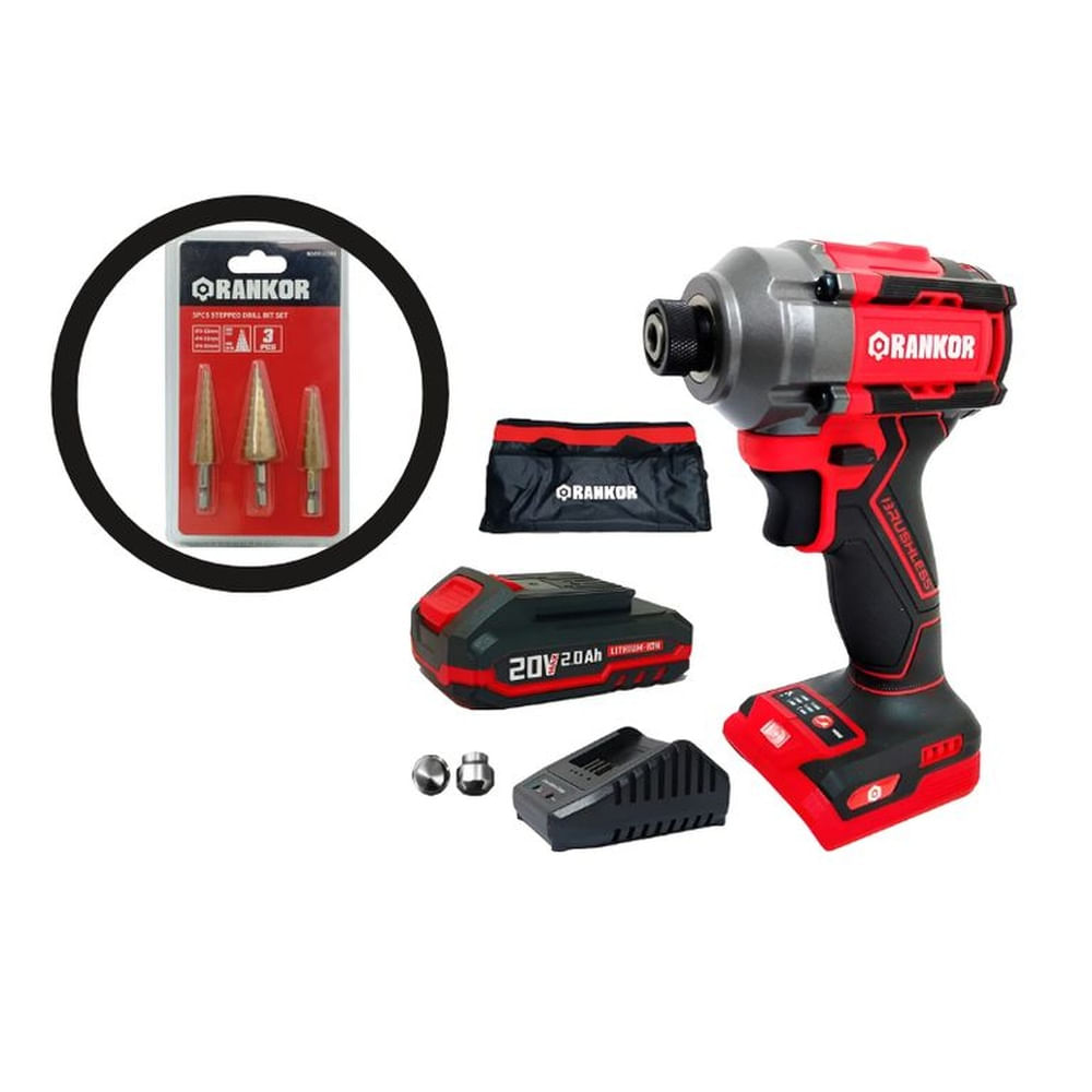 Atornillador De Impacto 20v 14 Rankor 260nm+brocas Escalo