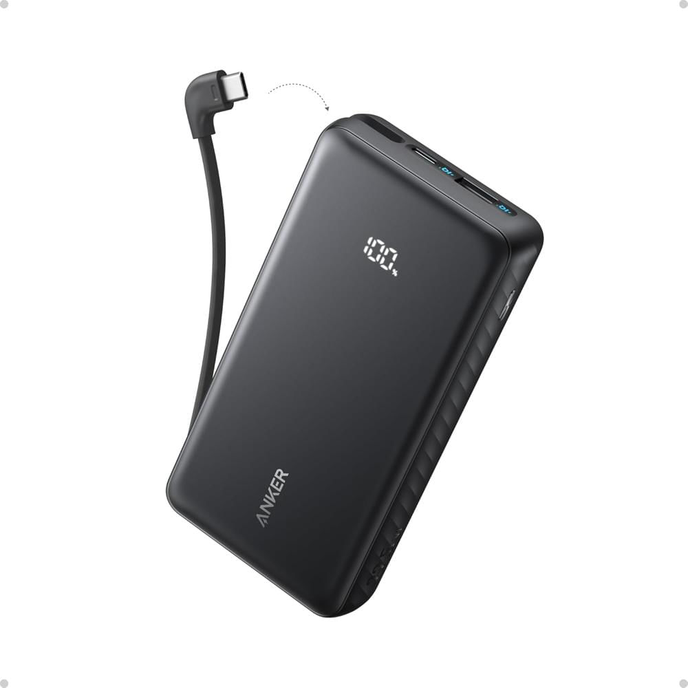 Anker Zolo Powerbank 20000mAh 22.5W Fast Charging con Cable USB-C Integrado - A110EH11