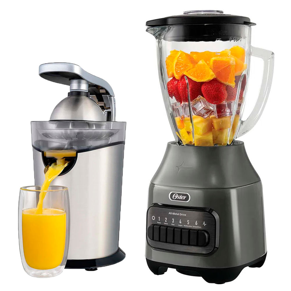 Combo Licuadora Oster BLSTPEG-GPB más Exprimidor de Cítricos Oster FPSTJU4200