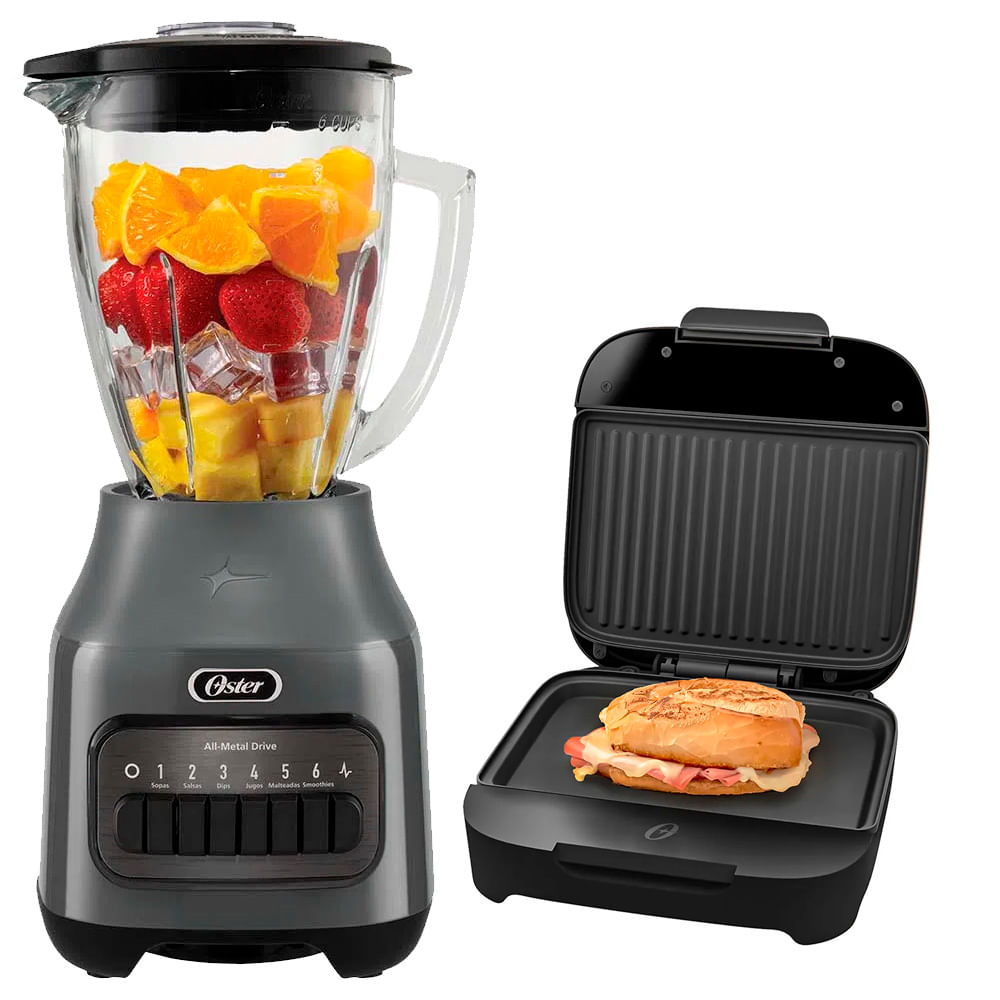 Licuadora Oster BLSTPEG-GPB 1.5 Litros mas Sandwichera Platos Hondos