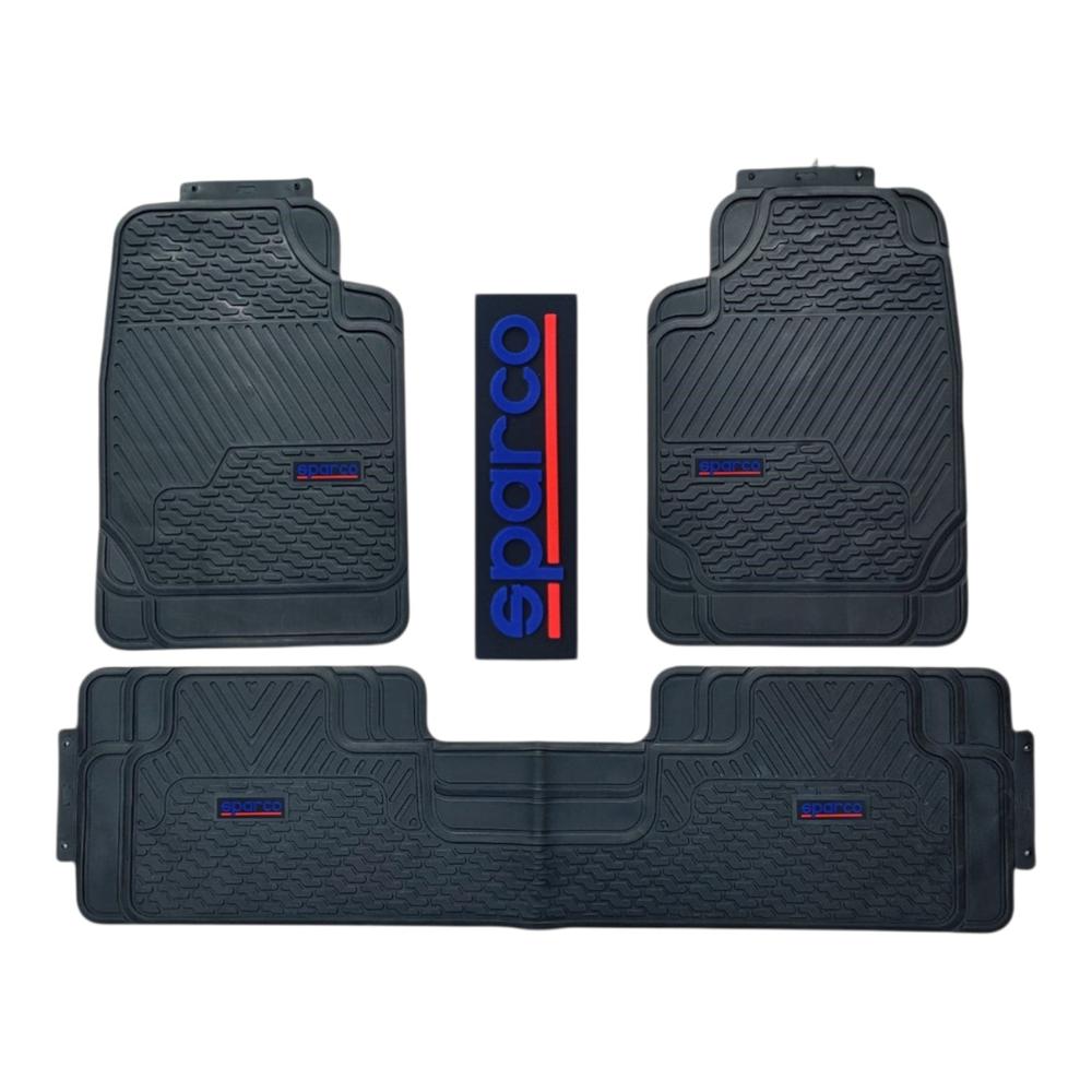 Piso De Jebe PVC Universal 3 Pieza Auto Camioneta Sparco