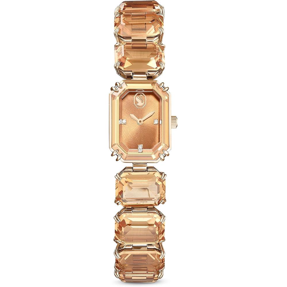 SWAROVSKI RELOJ OCTAGON PARA MUJER | BROWN / CHAMPAGNE GOLD-TONE