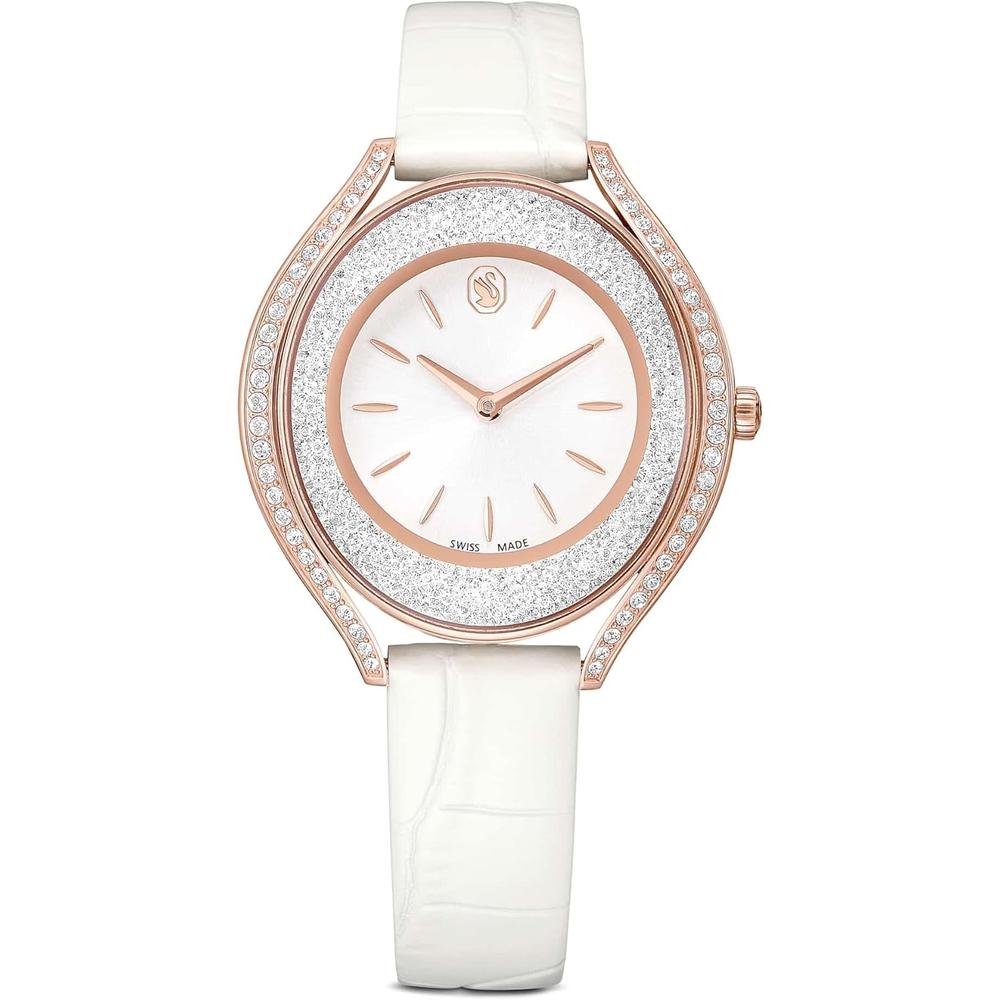 SWAROVSKI RELOJ CRYSTALLINE AURA PARA MUJER | WHITE, ROSE GOLD-TONE FINISH