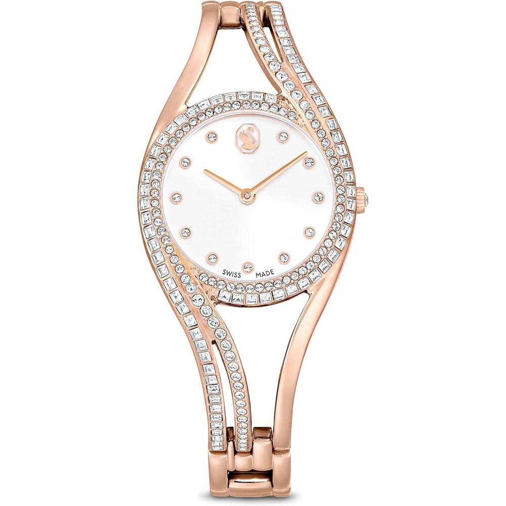 SWAROVSKI RELOJ HYPERBOLA BANGLE PARA MUJER | ROSE GOLD TONE