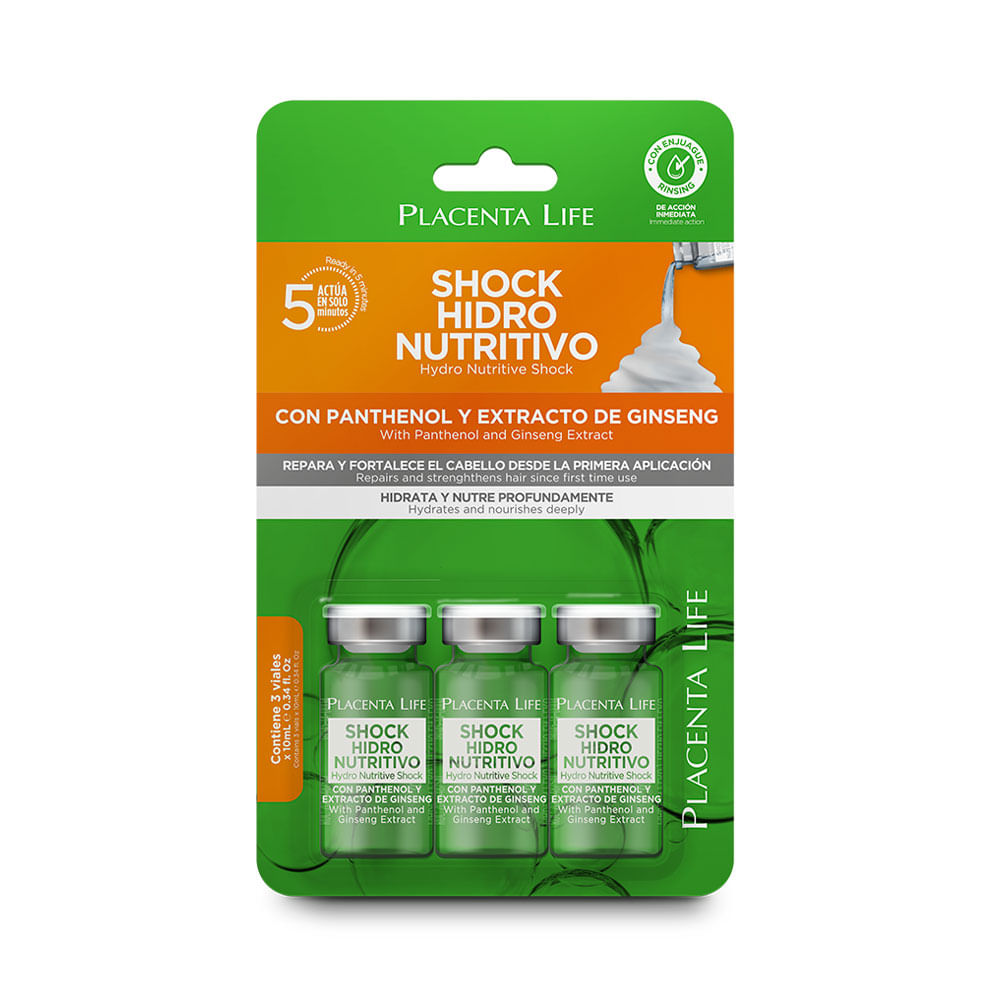 Ampolla capilar Placenta Life Saloon Hidro Nutritivo 3 unidades