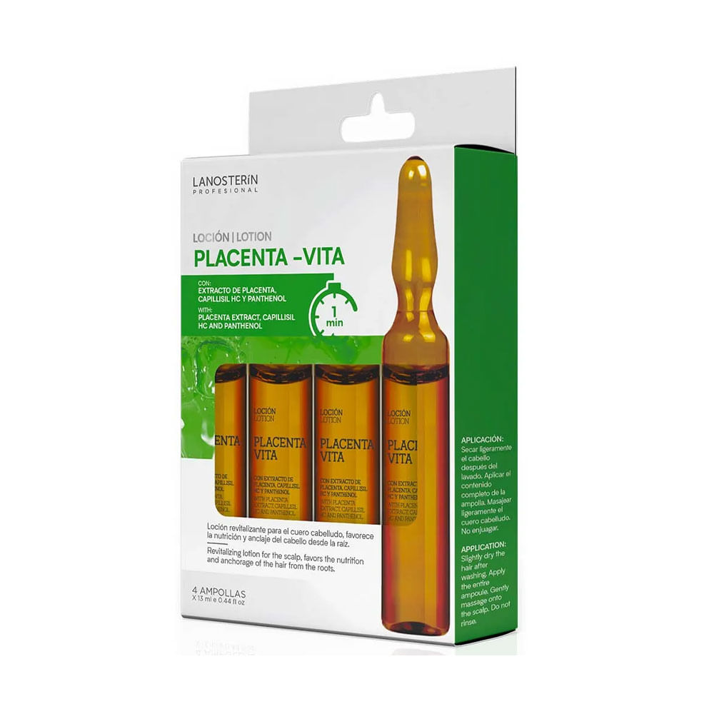 Ampolla Lanosterin Placenta Vita para fortalecer el cabello 4 unidades x 13ml