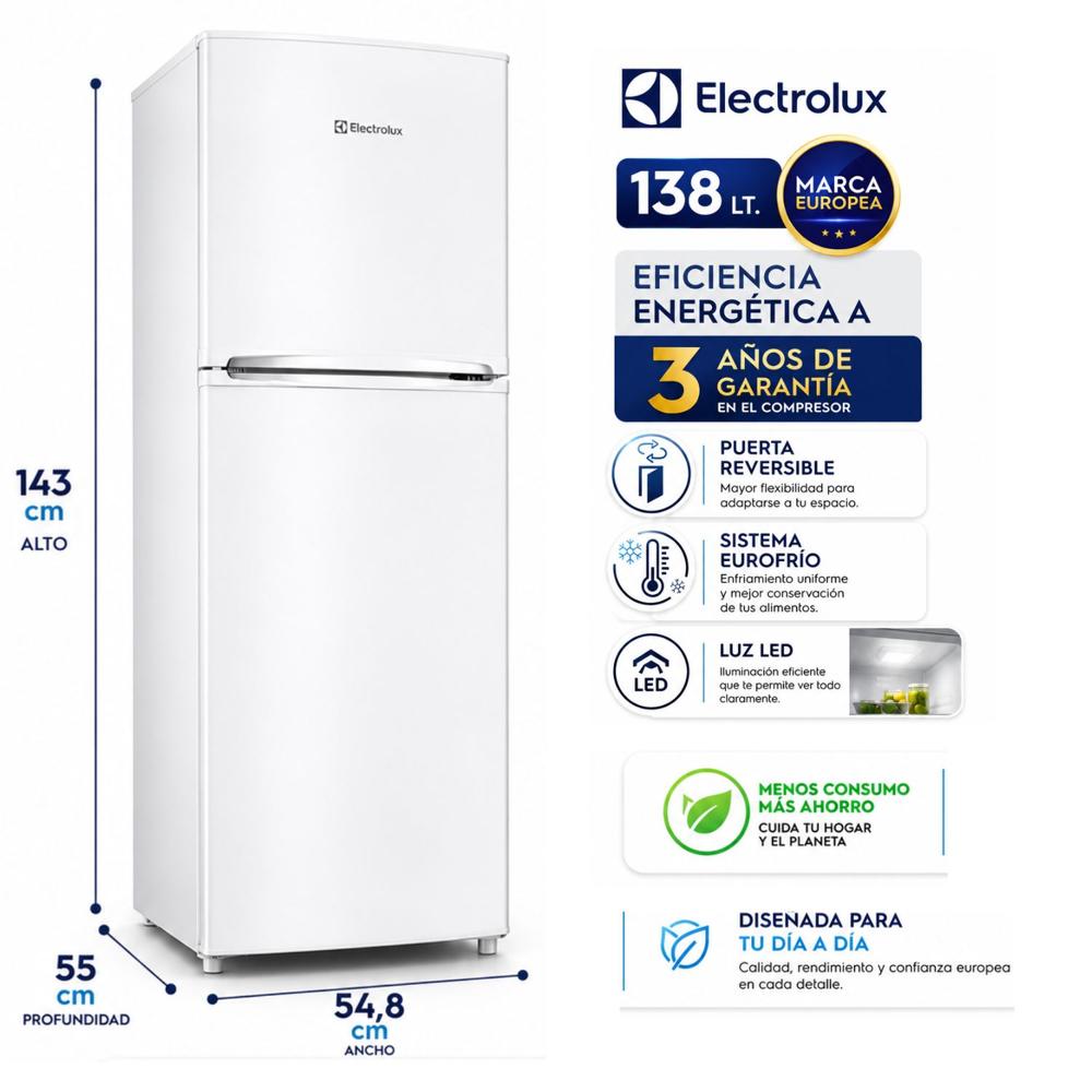 Refrigeradora Electrolux Top Mount ERT18G2HNW Frost 138L