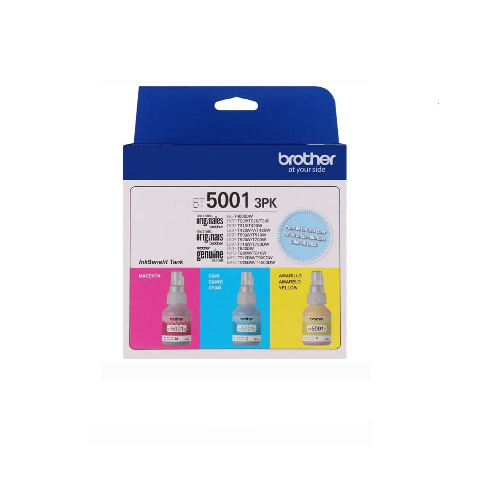 PACK 3 TINTAS BROTHER BT50013PK COLOR
