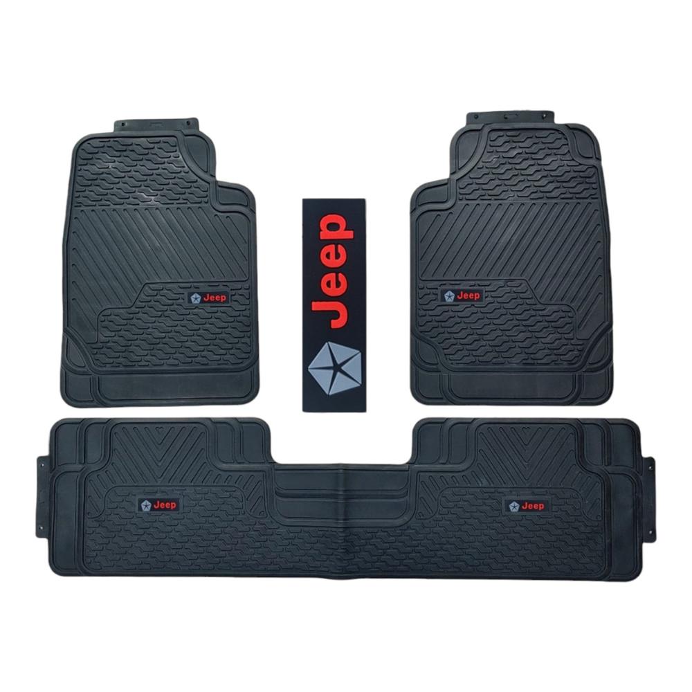 Piso De Jebe PVC Universal 3 Pieza Auto Camioneta Jeep