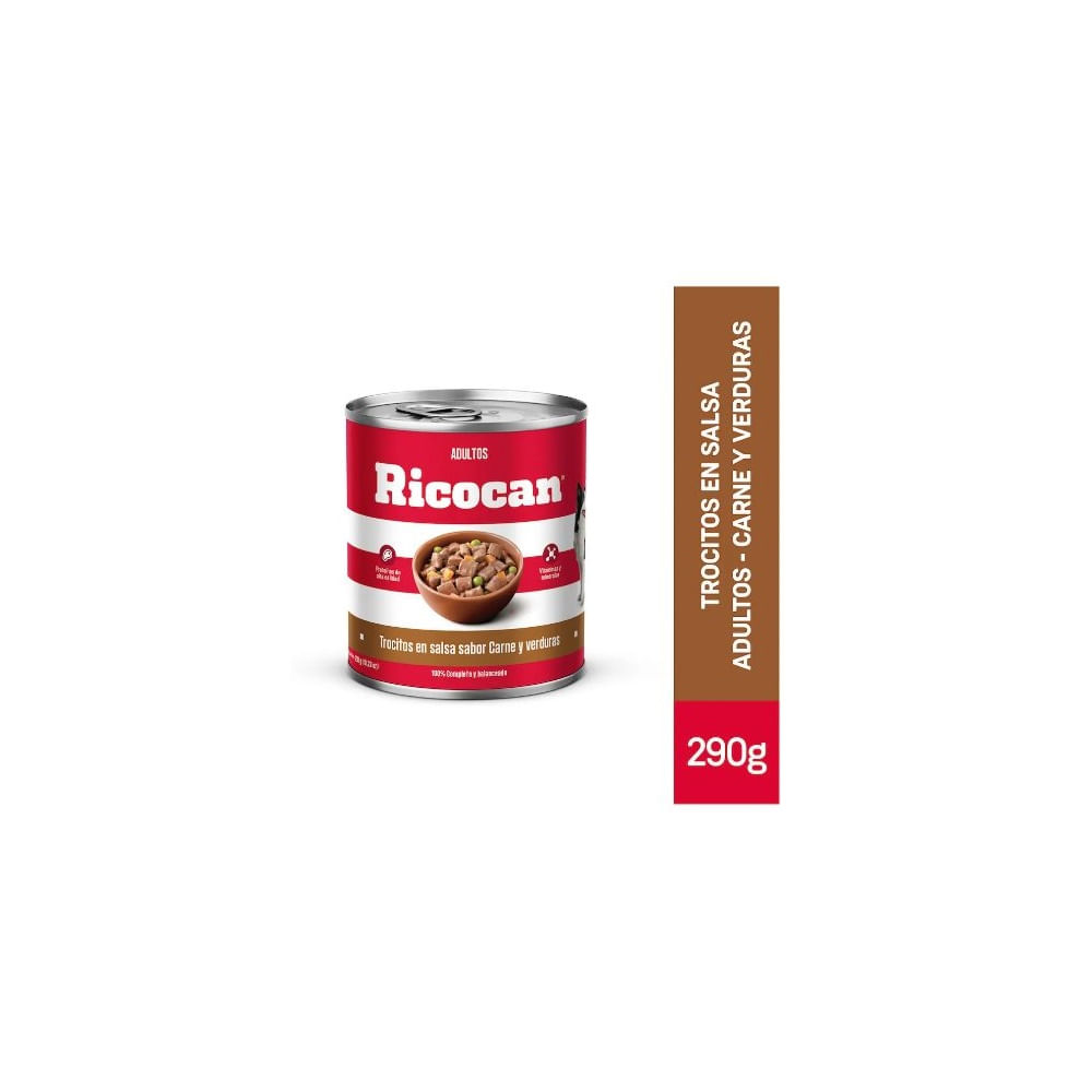 Ricocan Trocitos en Salsa Carne y Verduras Adultos 290 g