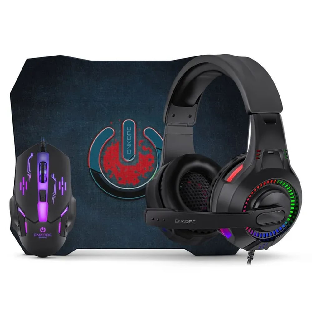 Kit Gamer Bravio 3 en1 Auricular + Mouse + Pad Mouse