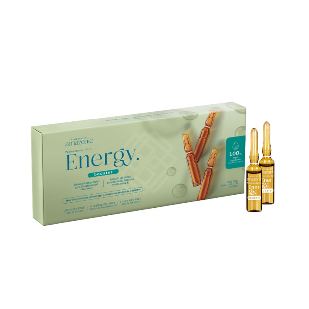 Tratamiento Amazonic Energy Booster 6 Unidades Revitaliza el Cabello