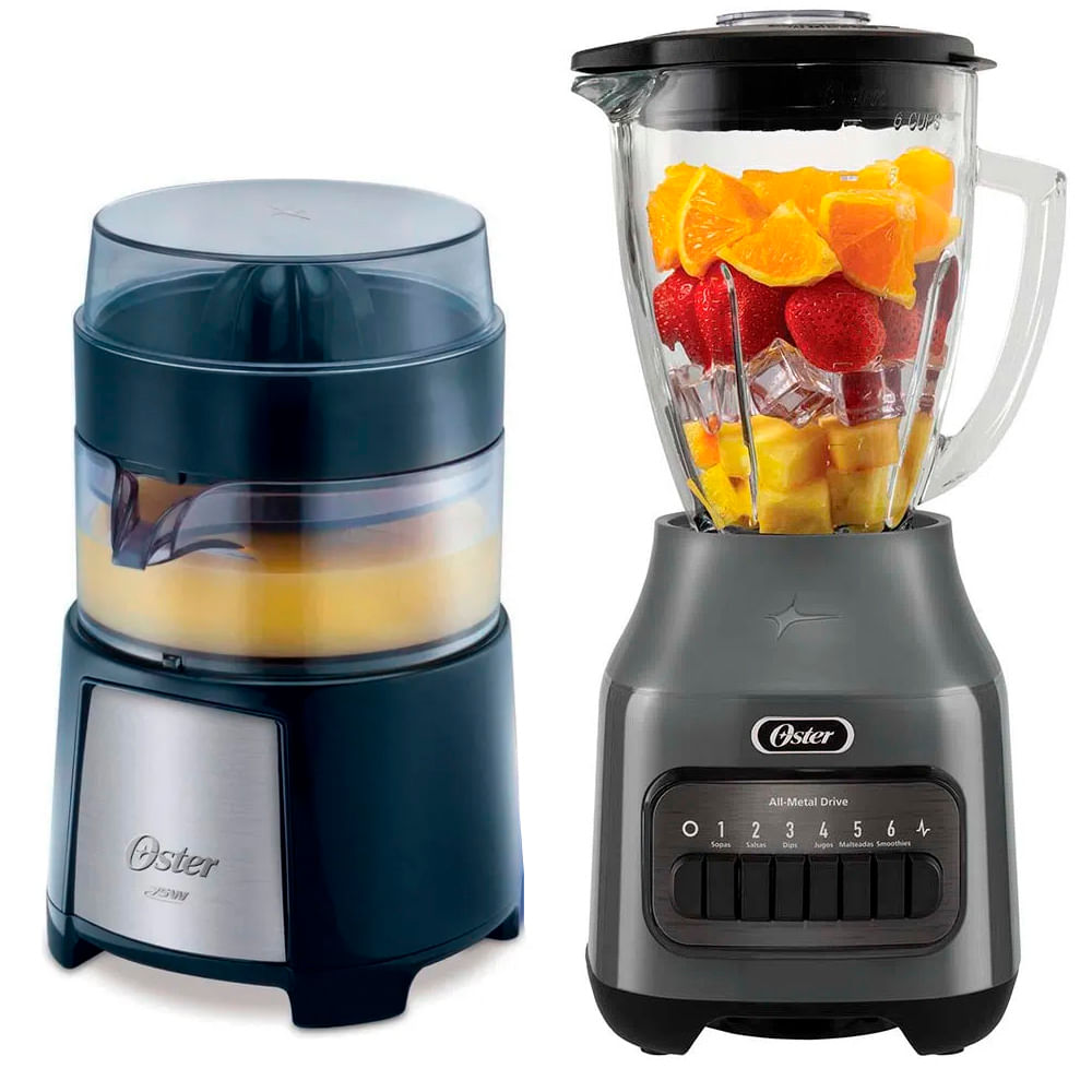 Combo Licuadora Oster 6 Velocidades BLSTPEG-GPB mas Exprimidor Oster FPSTJU4176