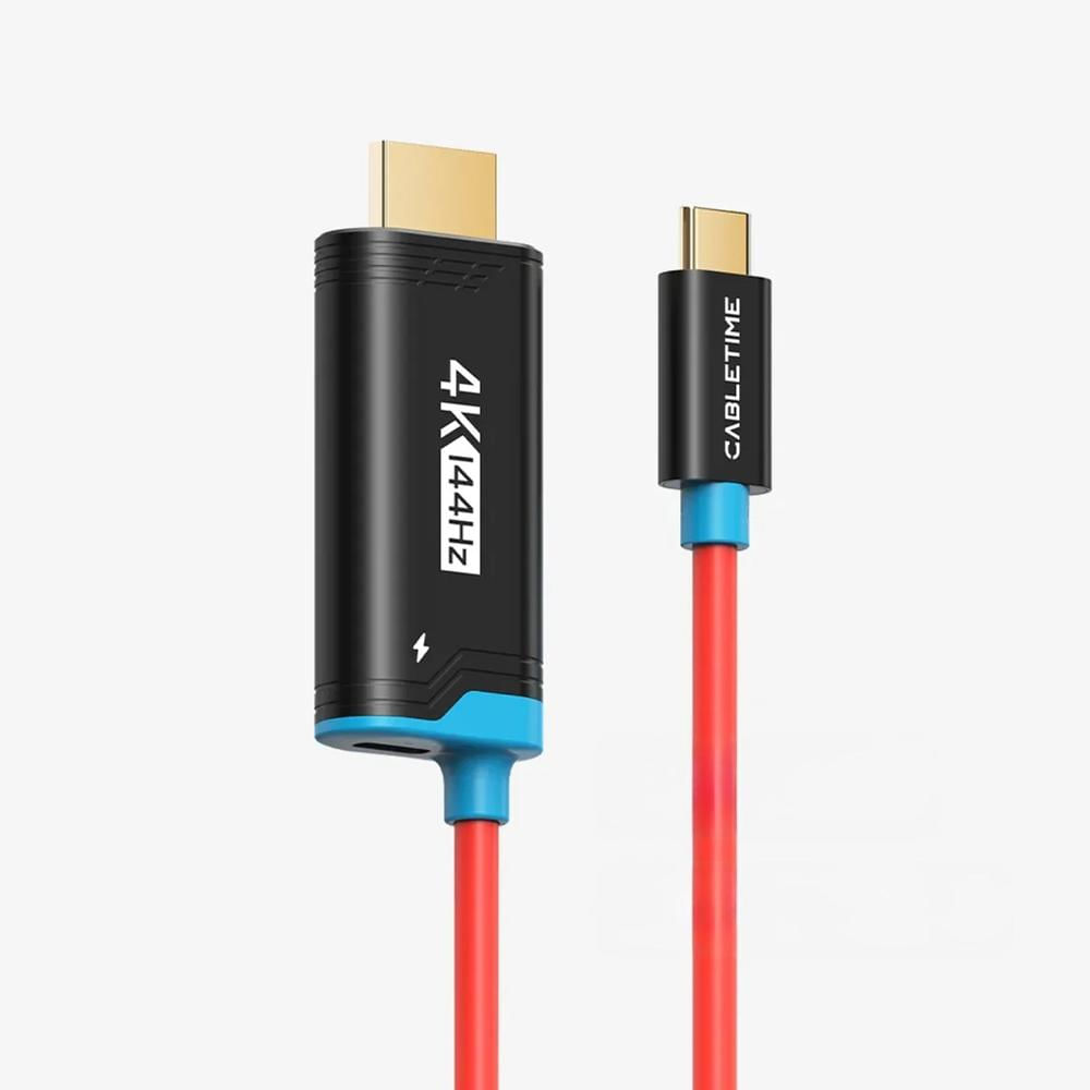CABLETIME Cable USB-C a HDMI 4K 144Hz con Carga PD 100W 2 Metros CC26L