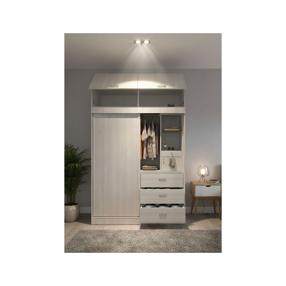 ROPERO CLOSET 150M MELAMINE COLOR GRIS CLARO